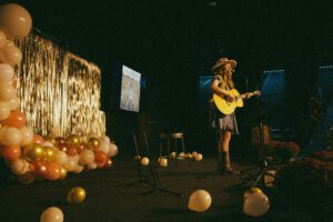 woman performing on stage